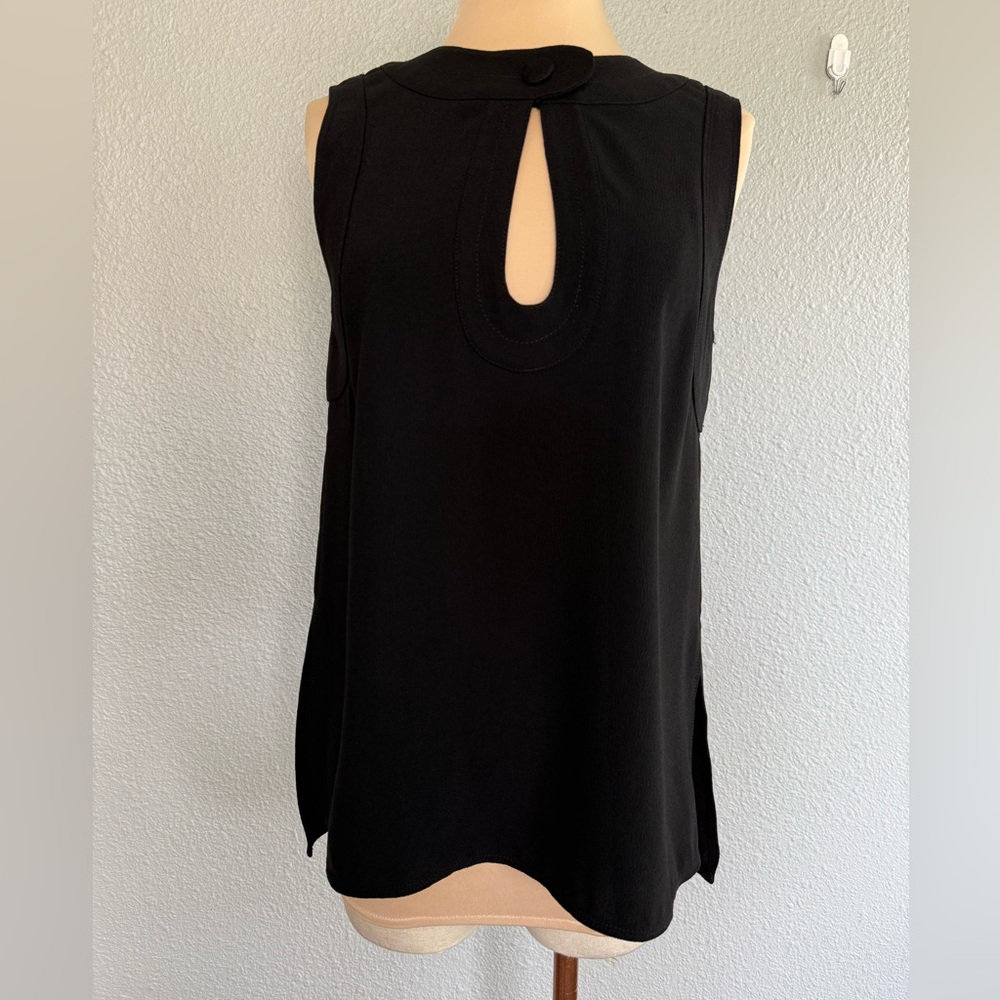 Proenza Schouler Sleeveless Black Blouse Size 2 Keyhole Cut Out